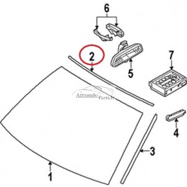 BMW 5-ER (E60) SED 07/03- Priekšēja loga blīve...
