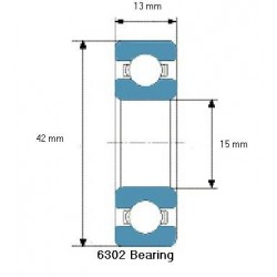 Ģeneratora gultnis 13X42X15