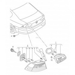 VW Passat 10- aizmugures lukturis L Sedan uz vāka,...