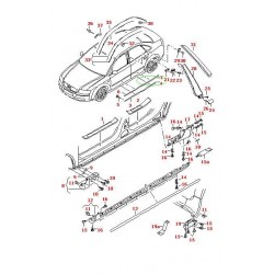 Audi A4 01-08 Moldings aizm. durvīm pa kreisi