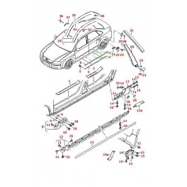 Audi A4 01-08 Moldings aizm. durvīm pa kreisi