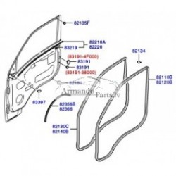 Klipsis durvju gumijām 5gab., 82134-22000  2