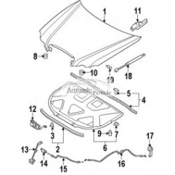 Klipsis motora pārsega gumijai 10gab. 86438-4A100 2