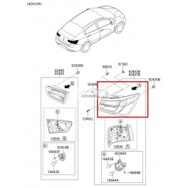 KIA RIO 11- aizmugures lukturis L, 4D, 92401-1W010