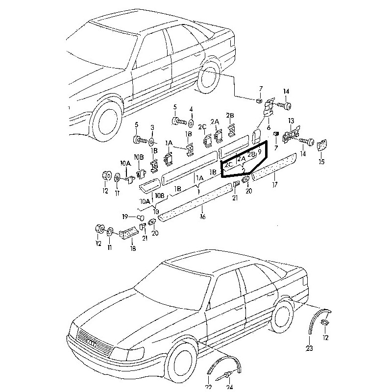 Moulding Set For Audi 100 A6 C4 Estate/Saloon – 4A0853959 Replacement