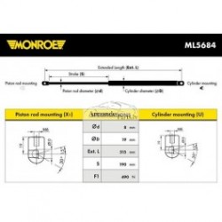 Mazda 6 02-07 gāzes atspere aizmugures COMBI MARELLI
