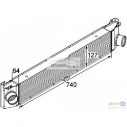 Boxer 06- radiators interkūlera 2.2HDi, 3.0HDi 740x127x64...