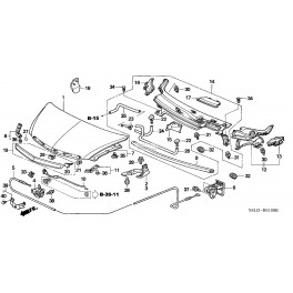 Honda City 06-09 motora pārsega moldings, 75120-SEL-T11