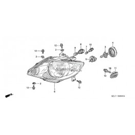 Honda City 06-09 priekšējais lukturis H4 L, 33151-SEL-Y61