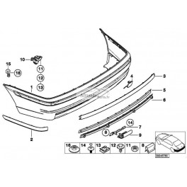 BMW E46 aizmugures bampera stiprinājums L Mpack...