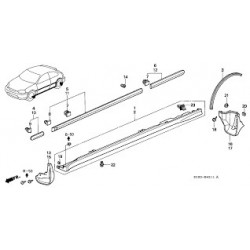 Honda sliekšņu uzliku stiprinājums, 90688-SB0-013 2