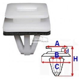 Honda moldingu stiprinājums, 91504-SP1-003