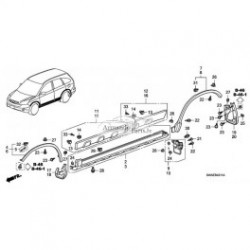 Honda moldingu stiprinājums, 91504-SP1-003 2