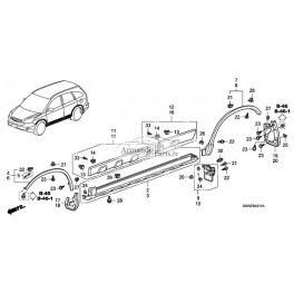 Honda moldingu stiprinājums, 91504-SP1-003