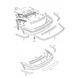 VW PAssat B5 aizmugures bampera stiprinājums L3B9 807 393 L