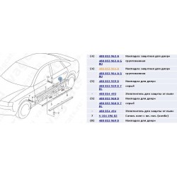 Audi A6 98-01 moldings durvīm aizm. R  4B0 853 964 A GRU