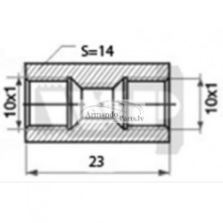 Cauruļu savienotājs 2XM10X1 L24 sw14