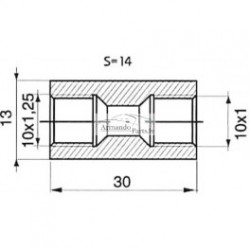 Cauruļu savienotājs M10X1,25-M10X1,0
