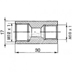 Cauruļu savienotājs M12X1/M10X1,25