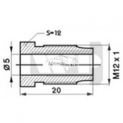 Bremžu caurules uzgalis M12X1 L20,0 sw12