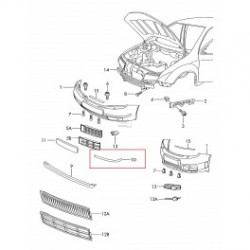 Škoda Fabi 00-04 priekšējā bampera moldings R 6Y0807718 B41 2