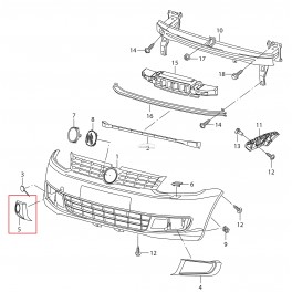 VW Caddy 11-13 Reste bamperī ar miglas luktura...