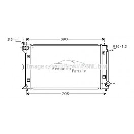 Toyota Avensis 03-06 radiators, 2,0 , 625x378x25, 164000G020