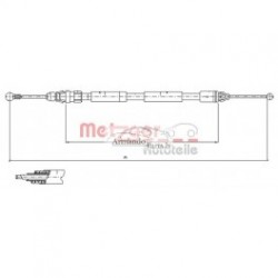 Bremžu trose PEX 07.1410, 7700312836, 480-116808