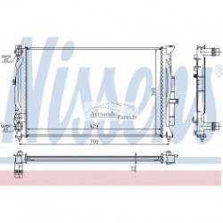 Dzesēšanas šķidruma radiators Nissen NS60489A 631x399x33,... 2