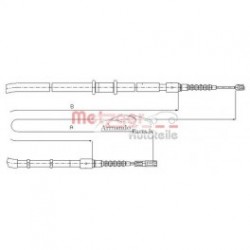 Rokas bremzes trose 7.0350 AUDI 80 B4, 8A0609721J,... 2