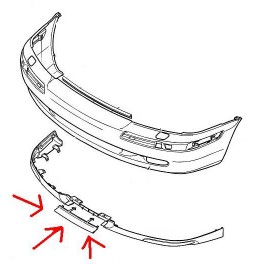 Volvo V40 01- bampera spoileris (vidus)