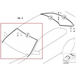 BMW E39 priekšējā stikla moldings, 51318159784