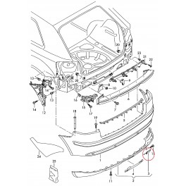 Audi A3 03-08 aizmugures vilkšanas āķa vāciņš...