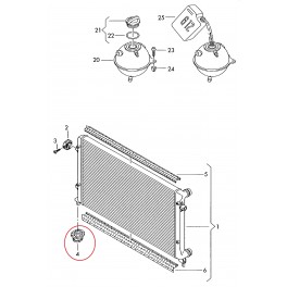 Audi/VW radiatora stiprinājums 1K0121367F