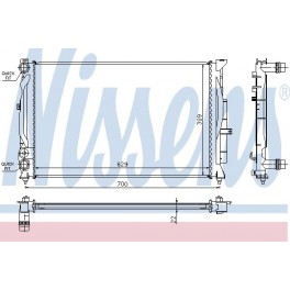 Dzesēšanas šķidruma radiators Nissen NS60489A 631x399x33, 8D0121251BH, 8D0121251BA