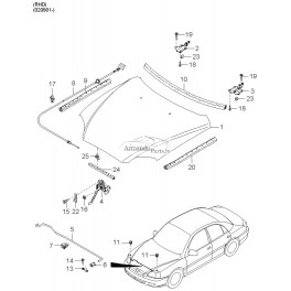 KIA Rio 03-04 motora pārsegs 66400FD000