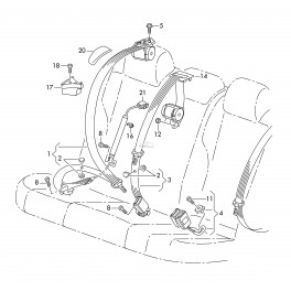 VW PAssat 09-13 Drošības josta aizmugures...