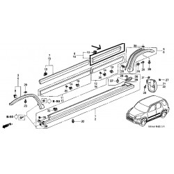 Honda CRV 02-06 aizm. durvju moldings R