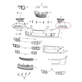 Škoda Fabia 07-10 pr. bampera vadīkla R 5J0807184