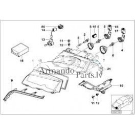 BMW E46 98- priekšas rāmis luktura L 63128380187