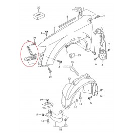 Audi A4 05- spārna stiprinājums R apakšējais...