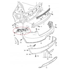 VW Golf 5 aizmugures bampera stiprinājums L...