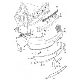 VW Golf 5 aizmugures bampera stiprinājums L...
