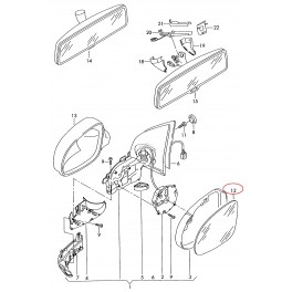 VW Golf 03-09 spoguļa ieliktnis R sfērisks...