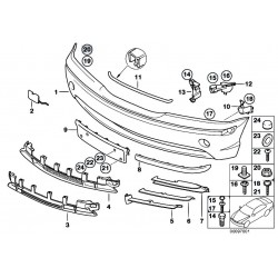 BMW E46 reste bamperī, R, 51117043496 2