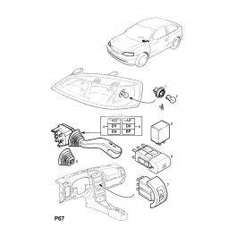 Opel Astra 98-04 slēdzis gaismas, pagriezienu...