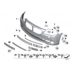 BMW 7 F01 08- bampera vāciņš luktura mazgātājam L... 2