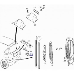 Mercedes W168 numura apgaismes lukturis  A1688200256