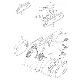 VW Golf 98-03 spoguļa korpuss L gruntēts...