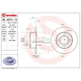 Bremžu diski BREMBO 08.4874.14, DDF128, 0986478019